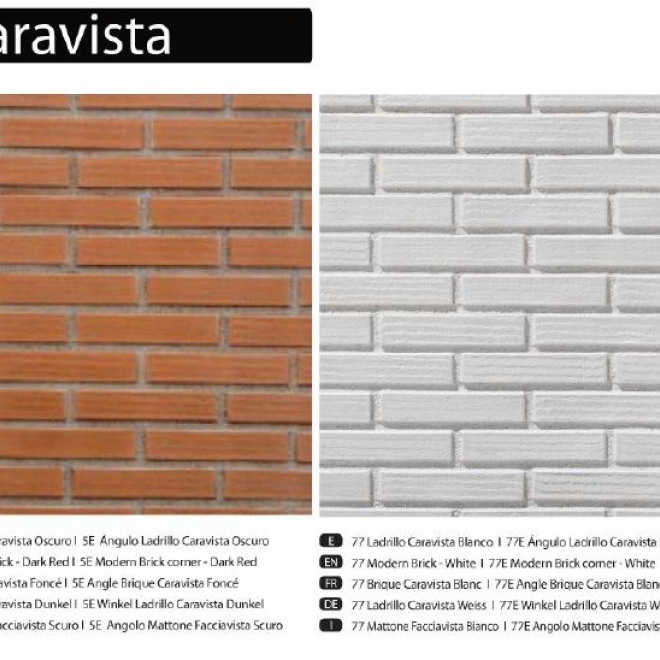 Panneau mural effet brique Ladrillo Caravista – aperçu des teintes