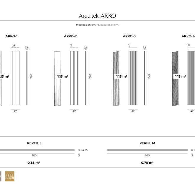 Panel ścienny 3D Arquitek Arko Eco Luxer – wymiary