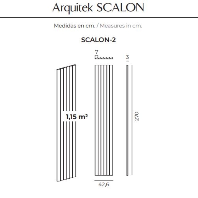 Pannello murale 3D Arquitek Scalon Eco Luxer – dimensioni