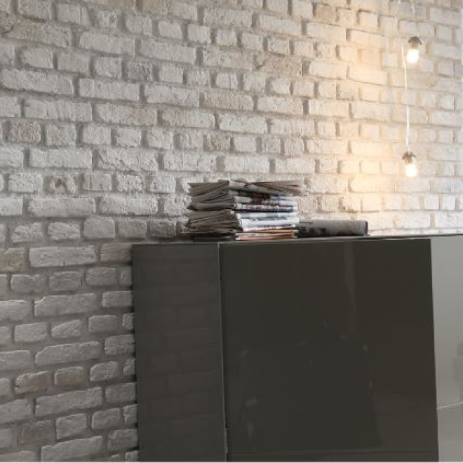 Panneau mural effet brique Urban – teinte PR512 blanc antique – vue 3