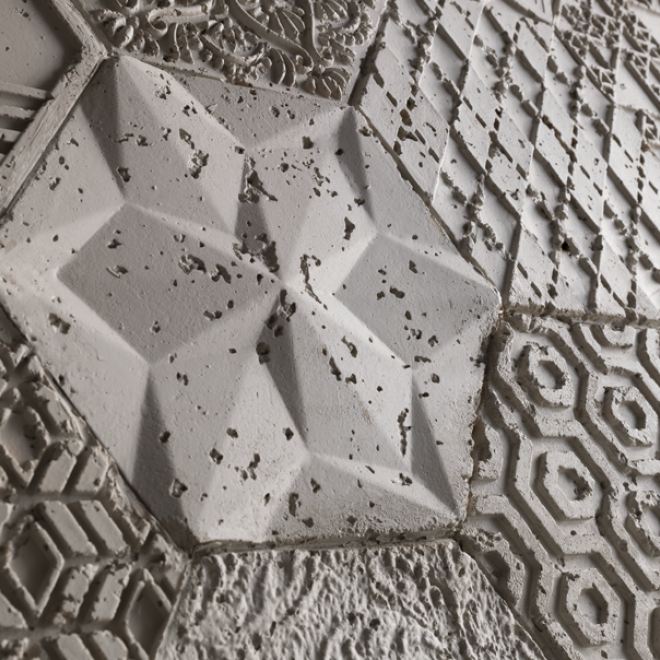 Pannello murale effetto cemento Cementos Hexagonal – vista 5