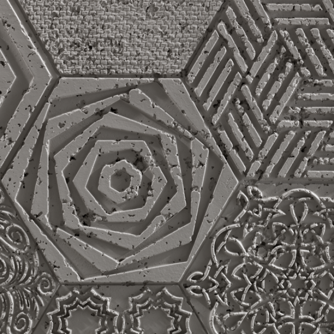 Pannello murale effetto cemento Cementos Hexagonal – vista 6