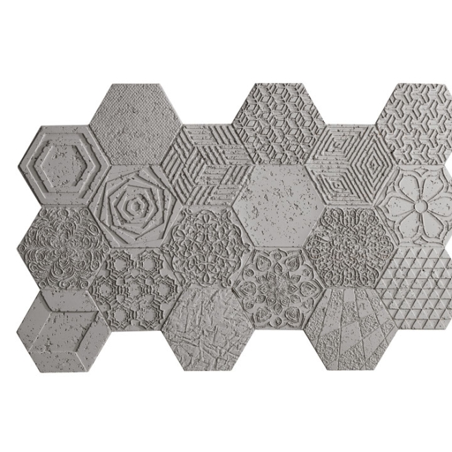 Pannello murale effetto cemento Cementos Hexagonal – vista 10