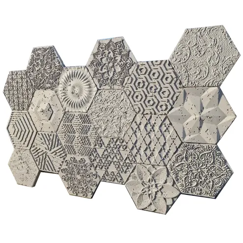 Pannello murale effetto cemento Cementos Hexagonal